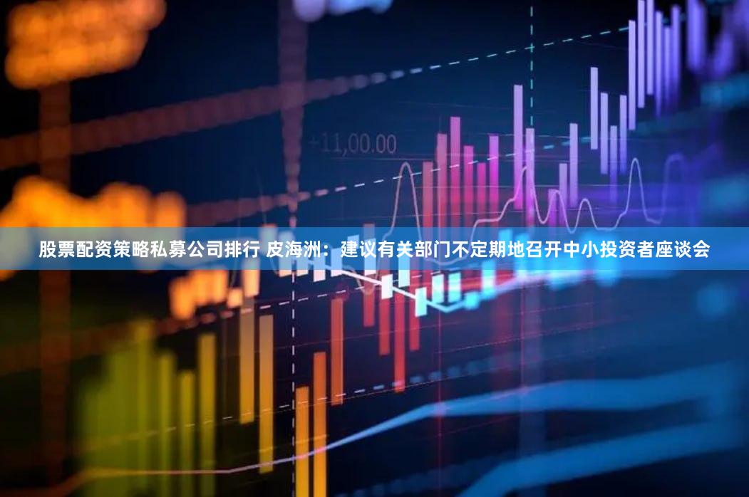 股票配资策略私募公司排行 皮海洲：建议有关部门不定期地召开中小投资者座谈会